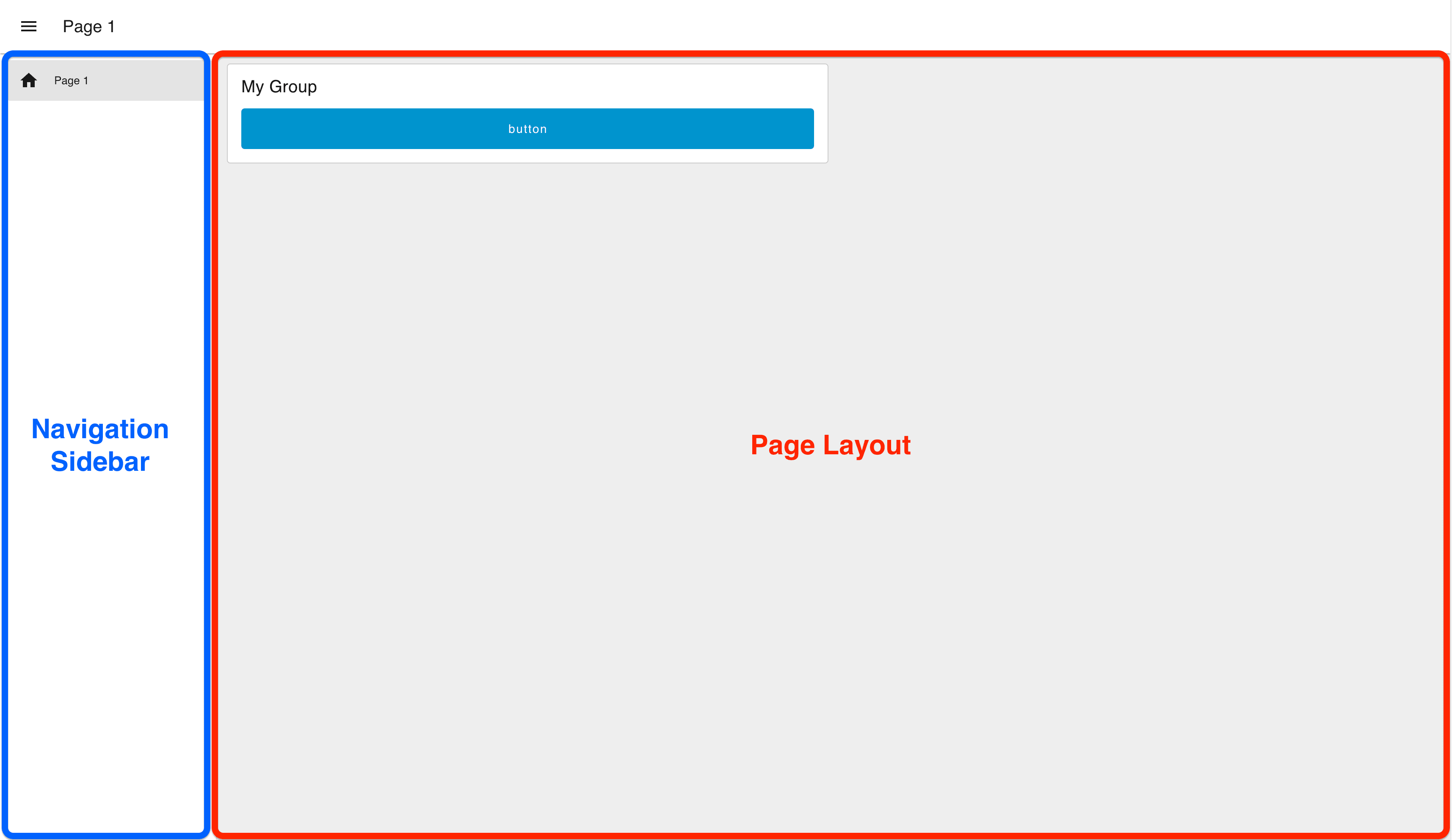 Example of a "Grid" page layout, with "Collapsing" sidebar navigation.
