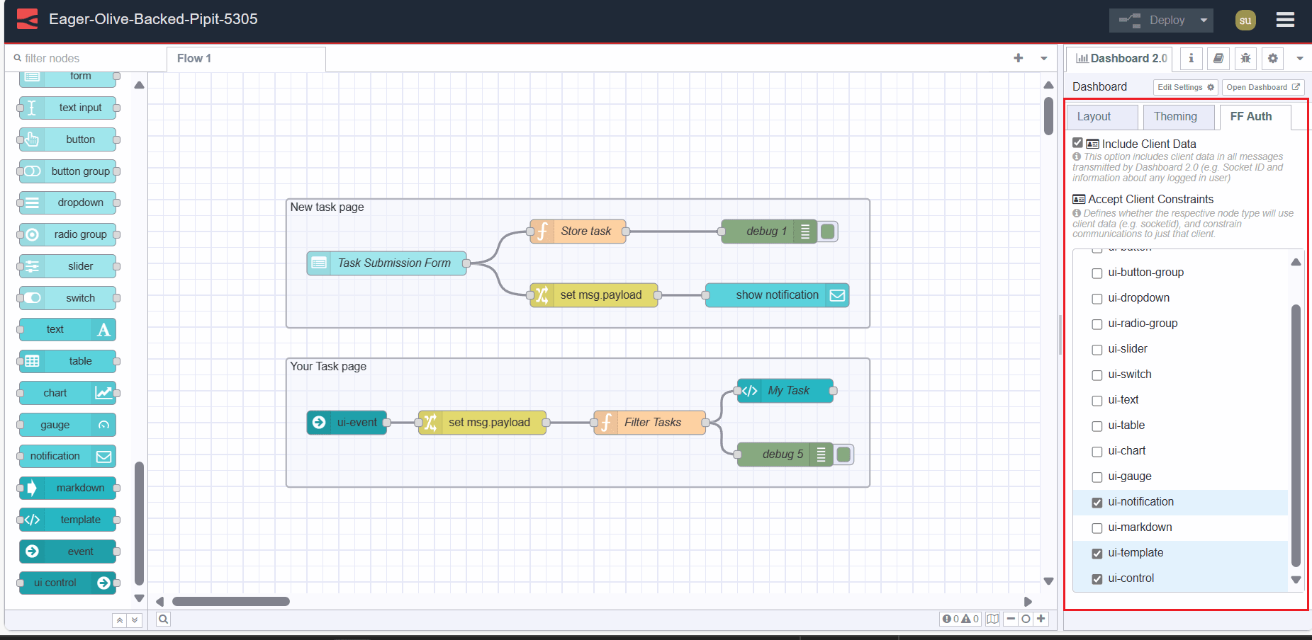 "Screenshot displaying FF Auth tab"