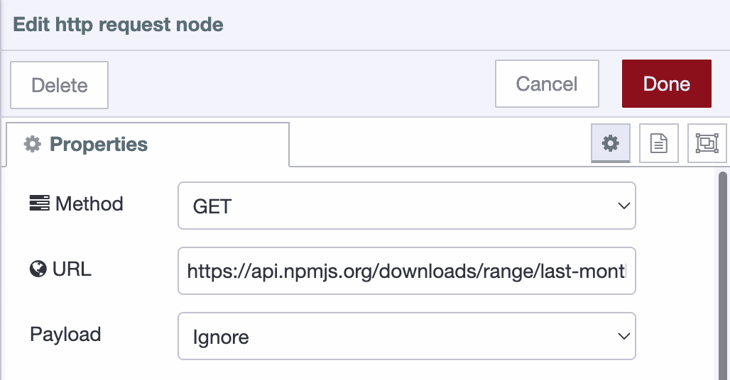 "HTTP GET URL setting"